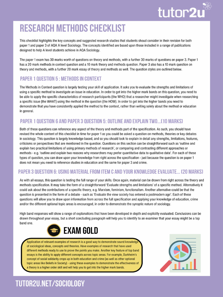 Research Methods Checklist | PDF