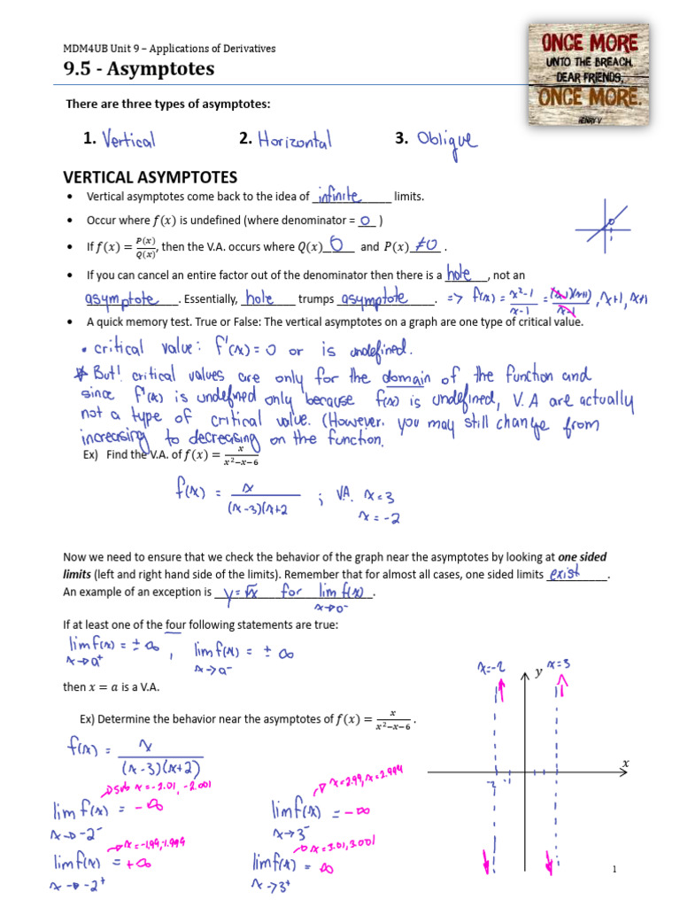 Understanding Asymptotes in Calculus | PDF | Asymptote | Mathematical ...