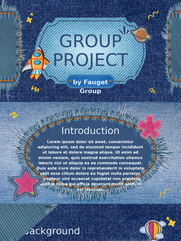 Blue Yellow Denim Playful Group Project Presentation | PDF