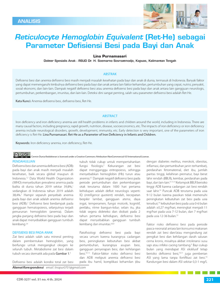 Reticulocyte+Hemoglobin+Equivalent+(Ret He)+Sebagai+Parameter ...