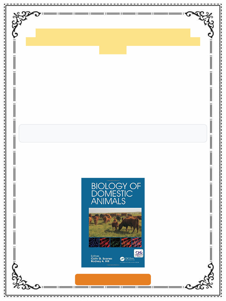 Biology of Domestic Animals 1st Edition Colin G. Scanes ebook optimized ...
