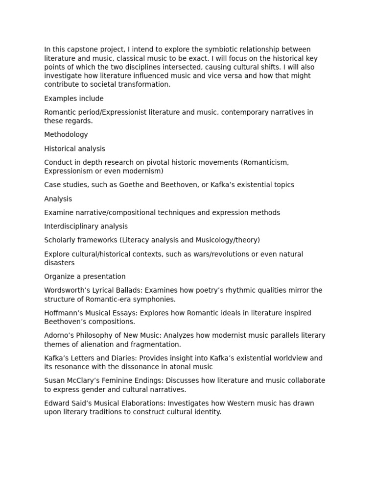 Literature and Classical Music Intersections | PDF