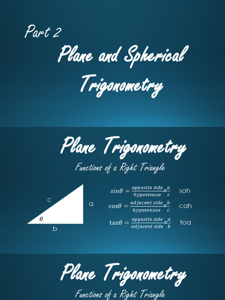 Plane and Spherical Trigonometry Guide | PDF | Triangle | Trigonometry