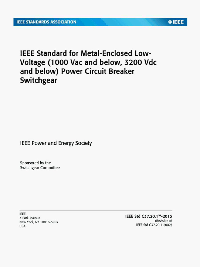 IEEE Standard for Low-Voltage Switchgear | PDF | Alternating Current ...