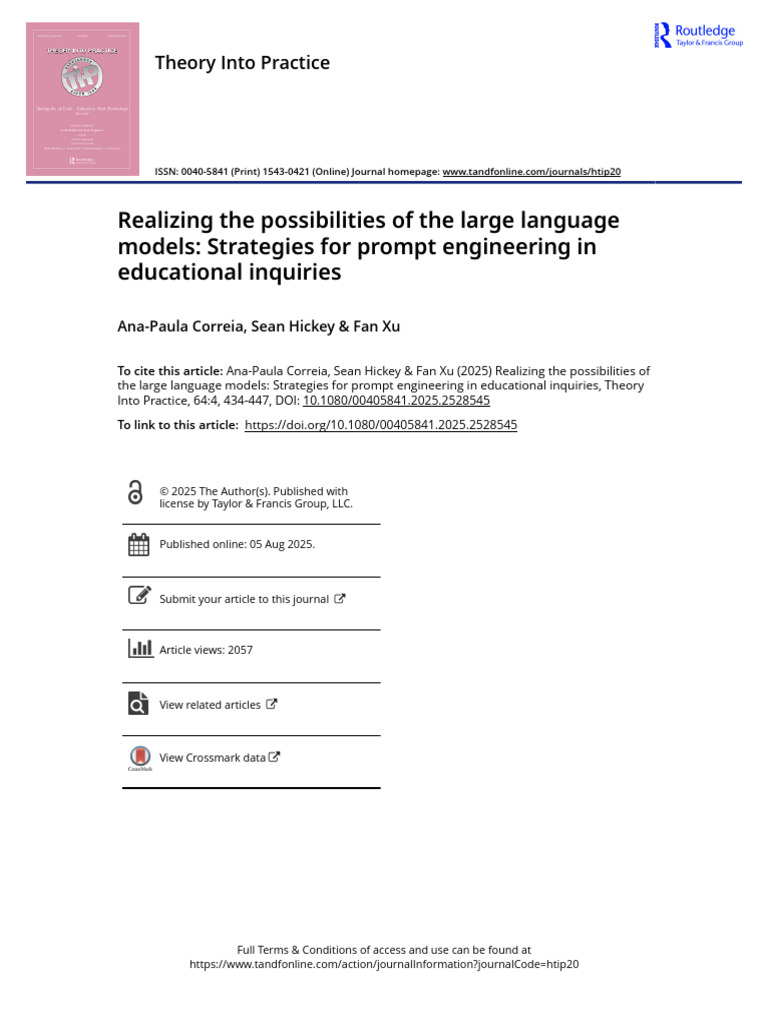 Prompt Engineering for LLMs in Education | PDF | Artificial ...