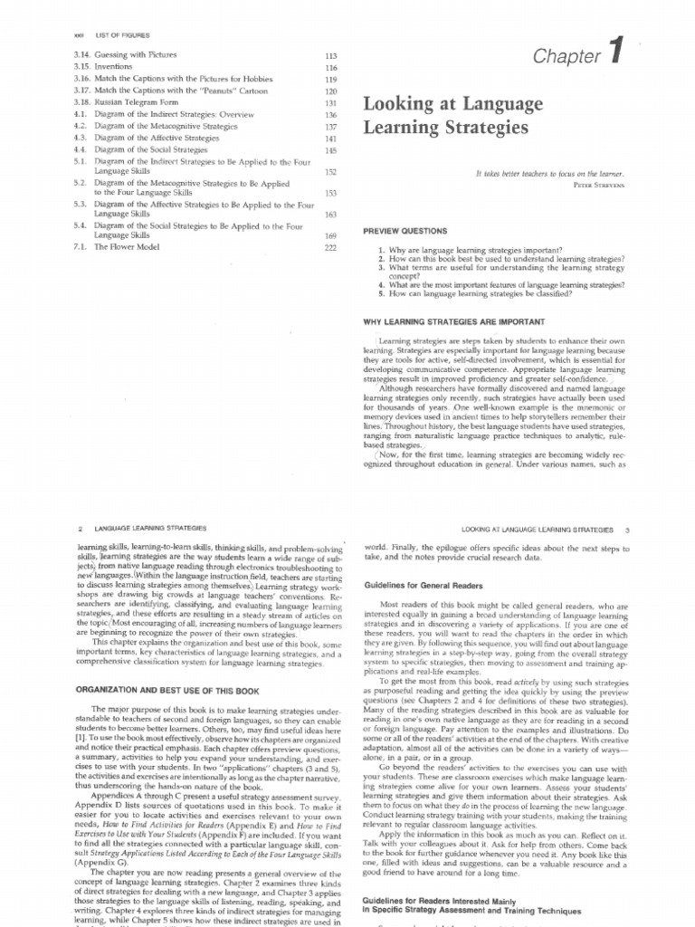 Oxford (1990) Looking at Language Learning Strategies | PDF