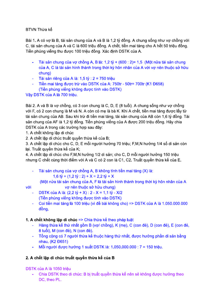 BTAP THỪA KẾ | PDF
