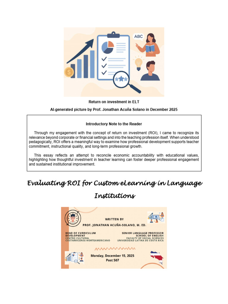 Evaluating ROI For Custom ELearning in Language Institutions | PDF ...
