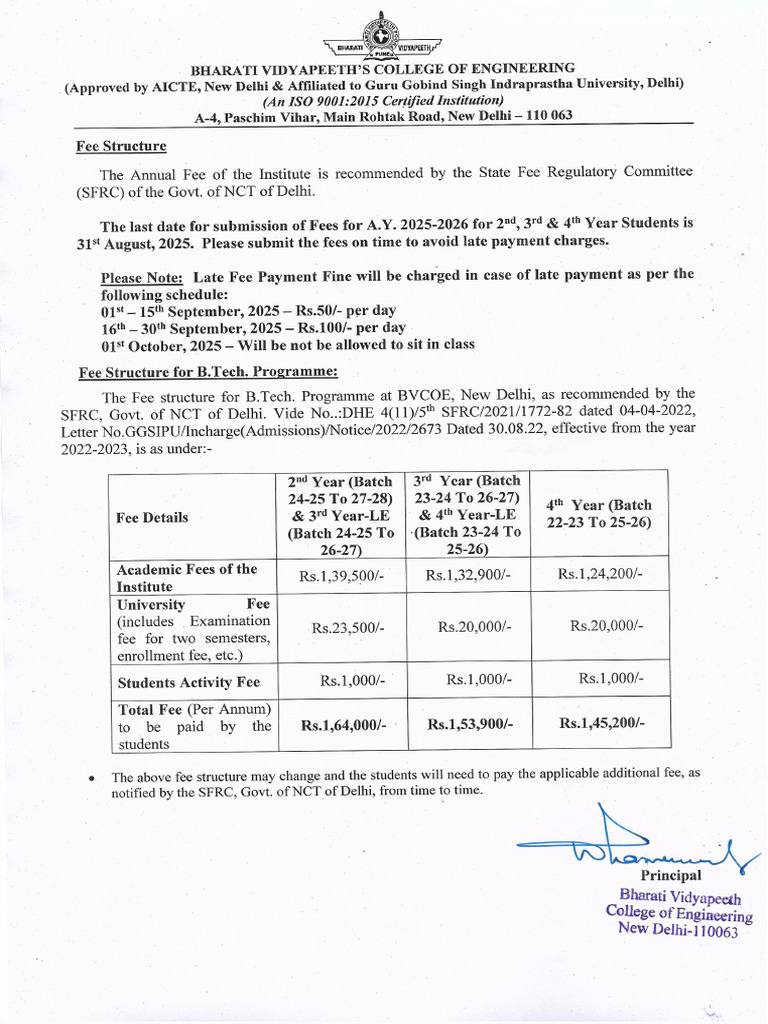 Fee Notice A.Y. 2025-2026 | PDF