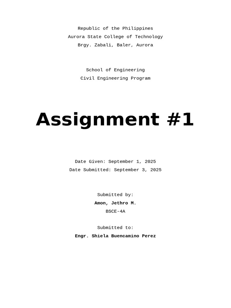 PCM - Assignment 1 | PDF
