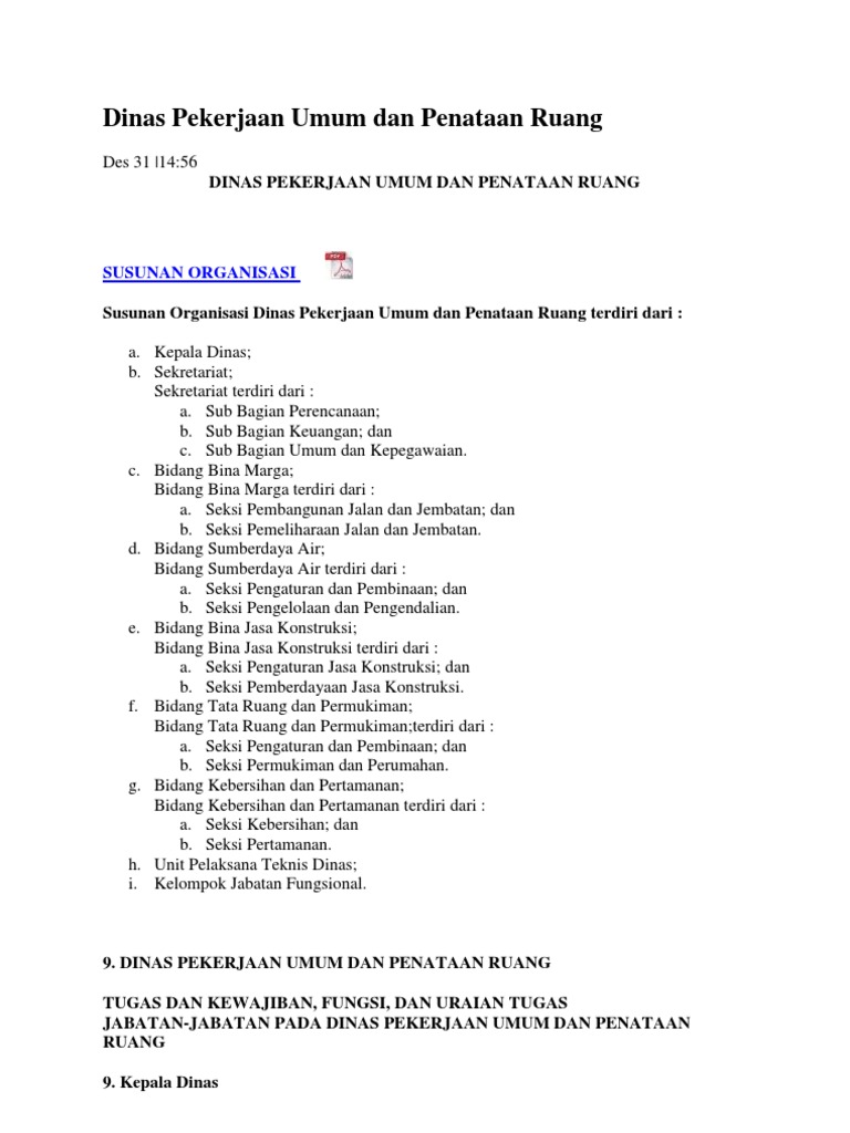 ANALISIS JABATAN Dinas Pekerjaan Umum Dan Penataan Ruang