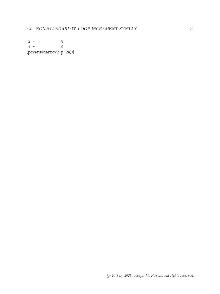 DO I 8 I 10 (Powers@darrow2-P 2e) $: 7.4. Non-Standard Loop Increment ...