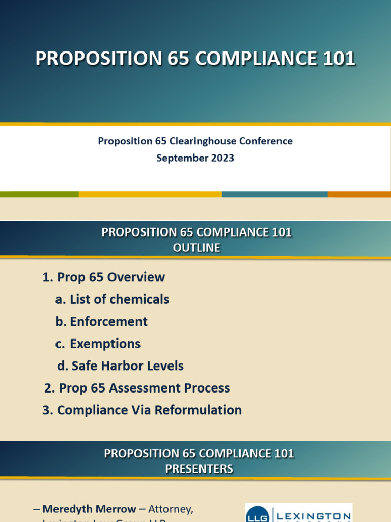 Proposition 65 Compliance Guide | PDF
