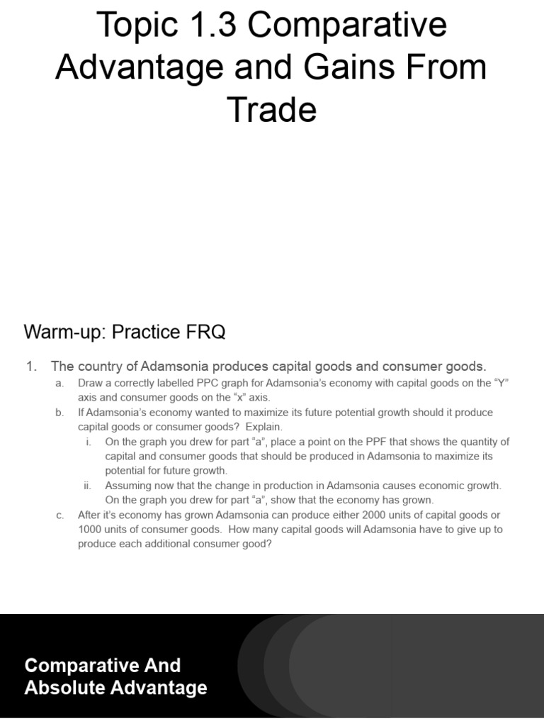 Comparative Advantage and Trade Gains | PDF | Comparative Advantage ...