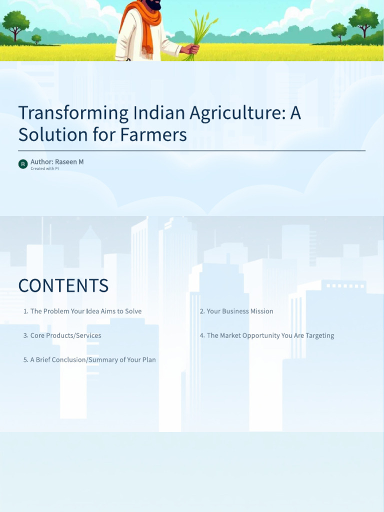 Transforming Indian Agriculture Solutions | PDF | Market (Economics ...