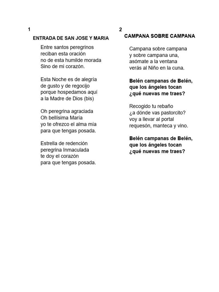 Villancicos Tradicionales de Navidad | PDF | Navidad | María, madre de ...