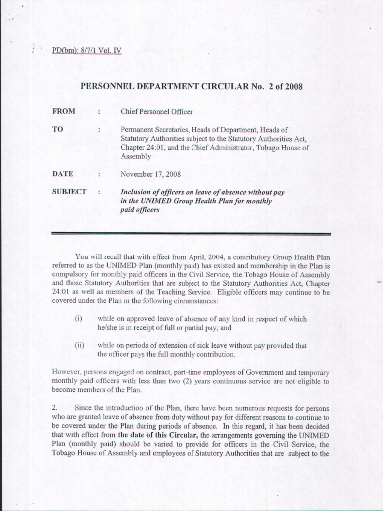 Circular No 2 of 2008 | PDF
