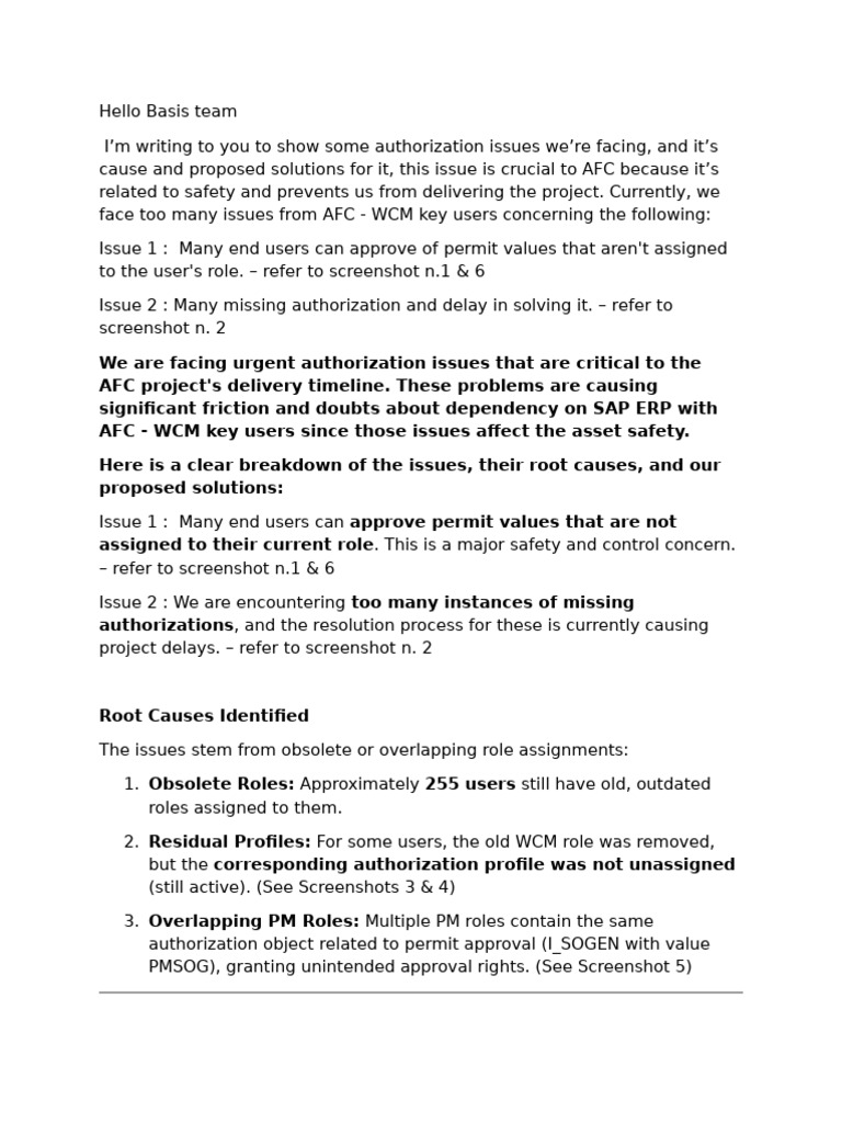 Urgent Authorization Issues in AFC Project | PDF | Computer Science ...