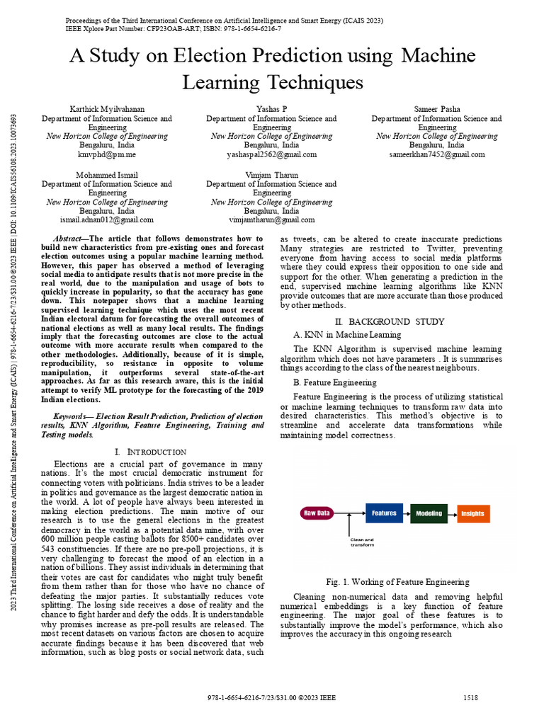 Election Outcome Prediction with ML | PDF | Machine Learning | Support ...