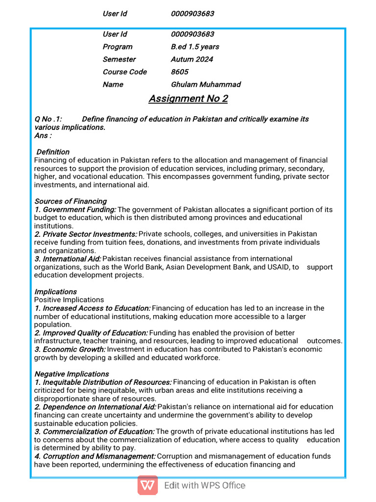 8605 Assignment No 02 | PDF | Evaluation | Vocational Education