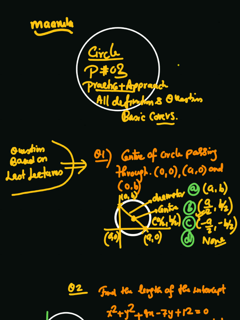 Circle Class Note 03 | PDF