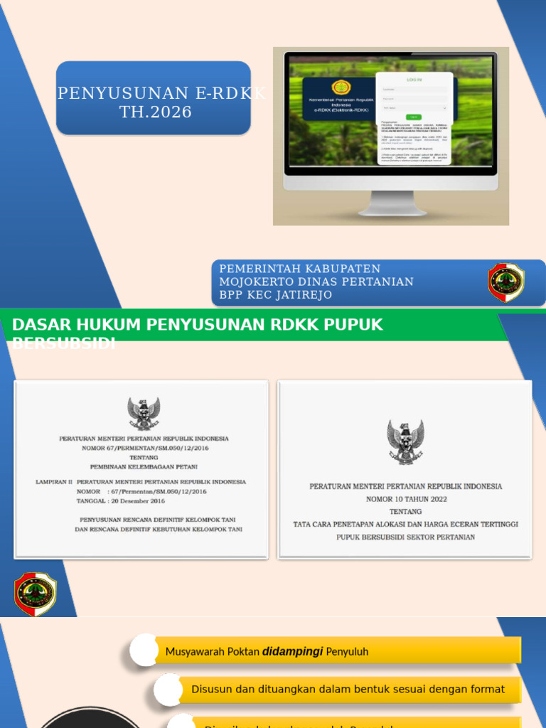 E-RDKK 2026: Panduan Penyusunan Pupuk Subsidi | PDF