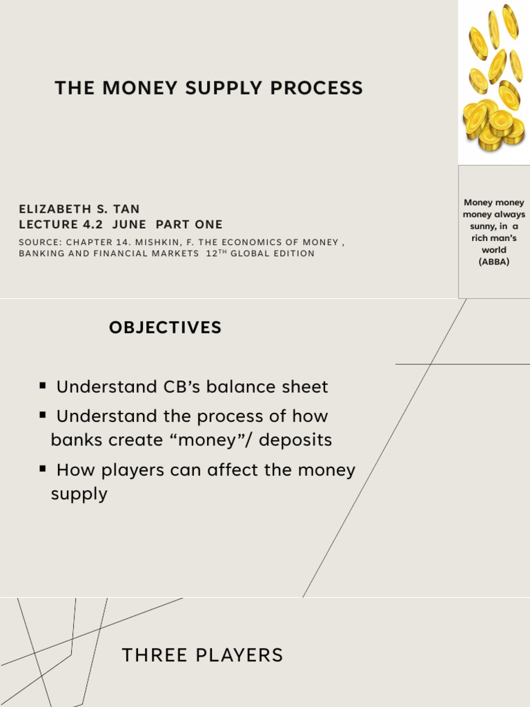 Econ 121 Lecture 4.2 Money Supply Process Part One | PDF | Banks | Money