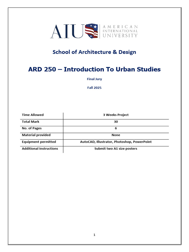 Urban Design Final Project Guidelines | PDF | Creativity | Drawing