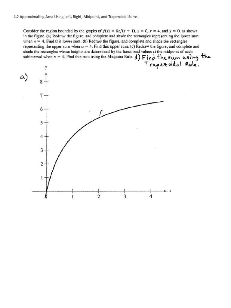 4.2 Approximating Area Using Left, Right, Midpoint, and Trapezoidal ...