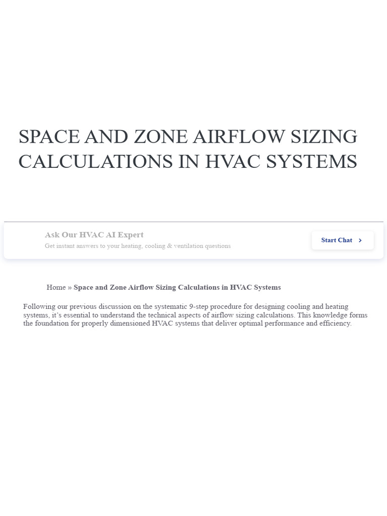 HVAC Airflow Sizing Calculations Guide | PDF | Heat | Thermodynamics
