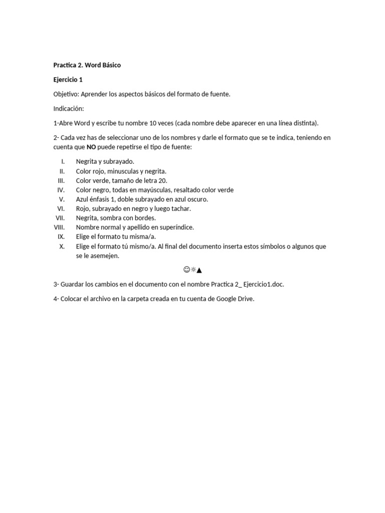 Practica 2 - Word Basico I | PDF