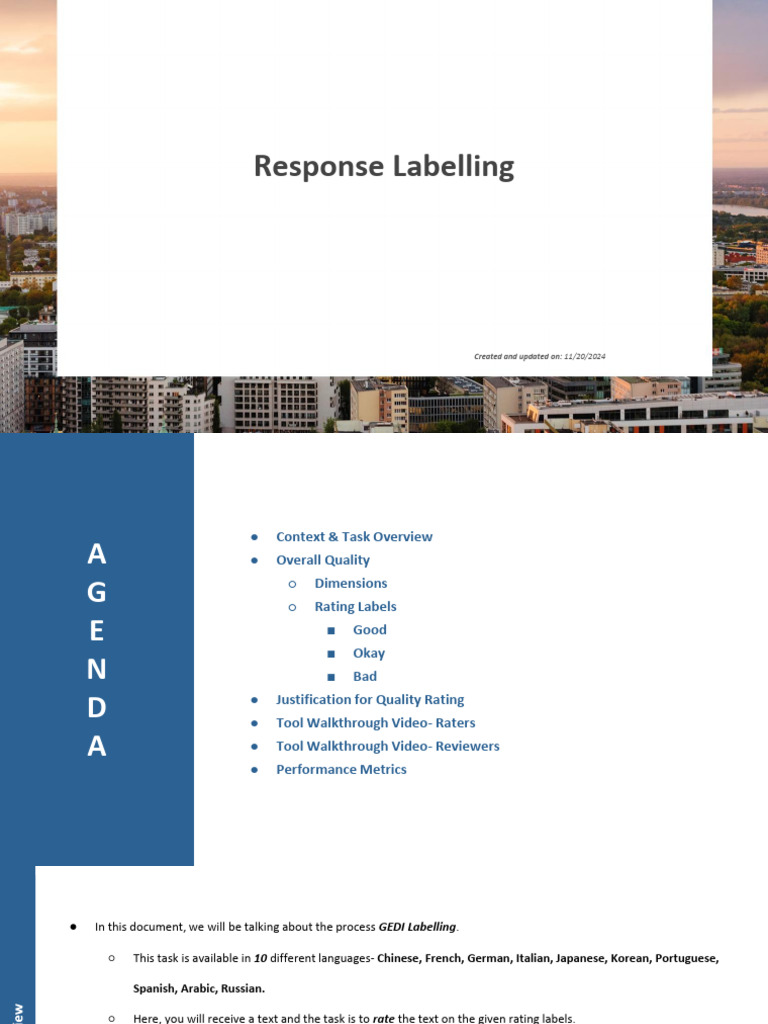 GEDI Response Labelling Guide | PDF | Grammar | Performance Indicator