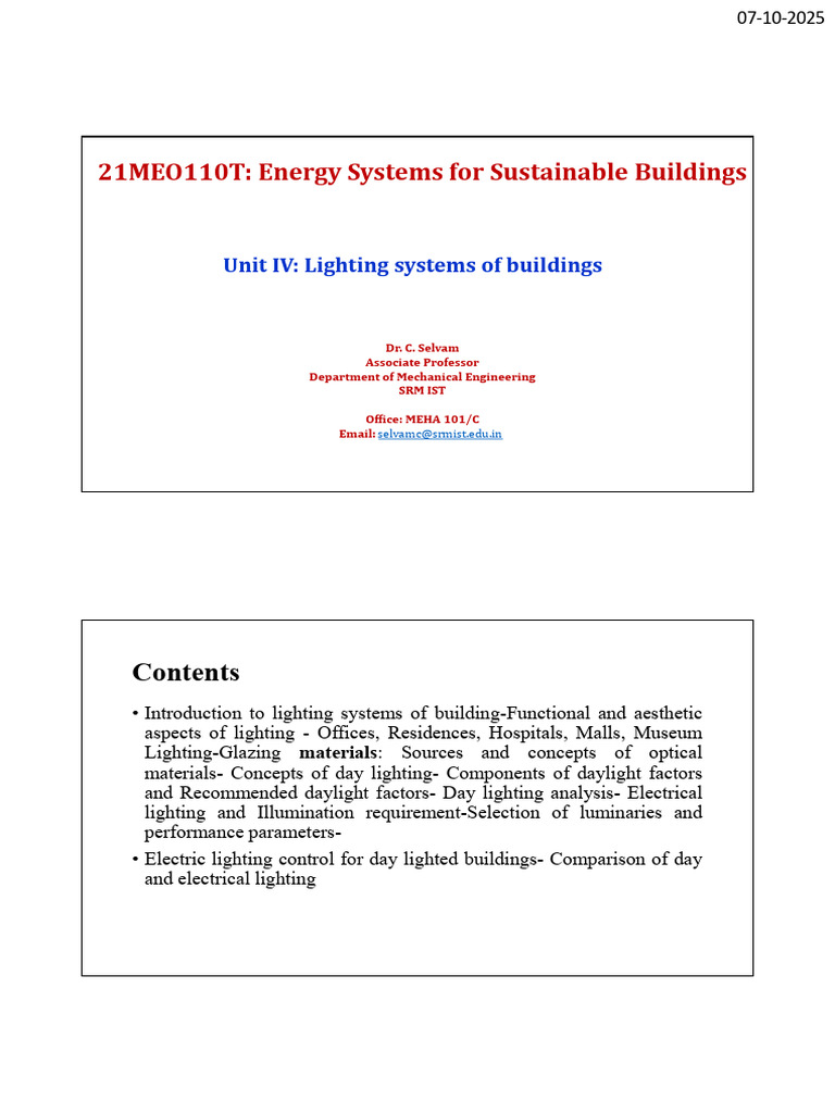 Building Lighting Systems Overview | PDF | Incandescent Light Bulb ...