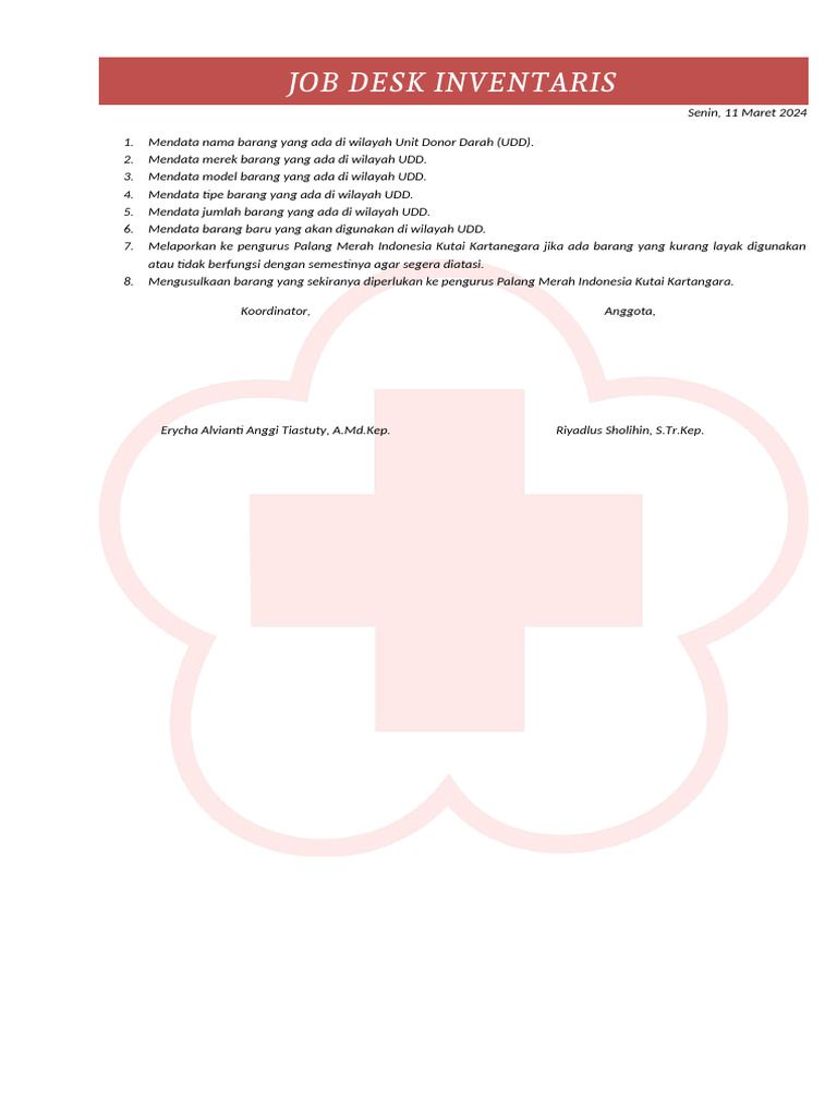 Job Desk Inventaris | PDF