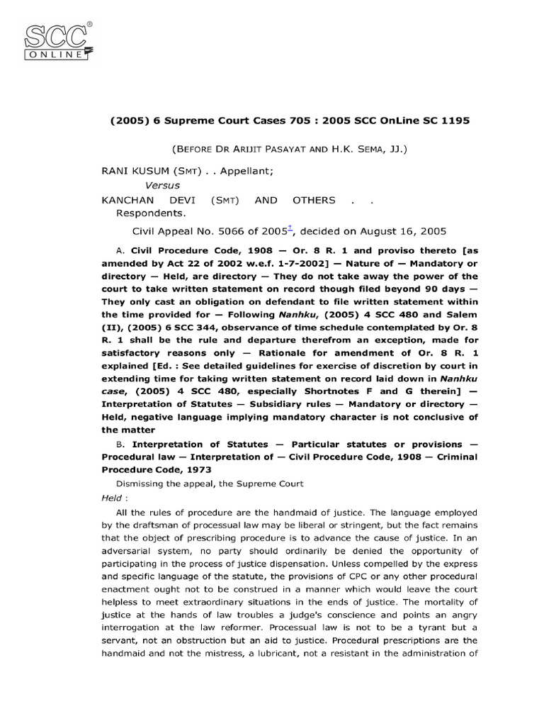 Rani Kusum vs. Smt. Kanchan Devi | PDF | Supreme Court Of The United ...