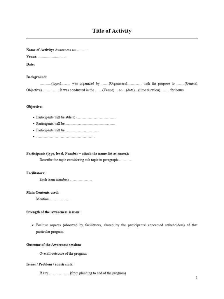 Awareness Program Report Summary | PDF