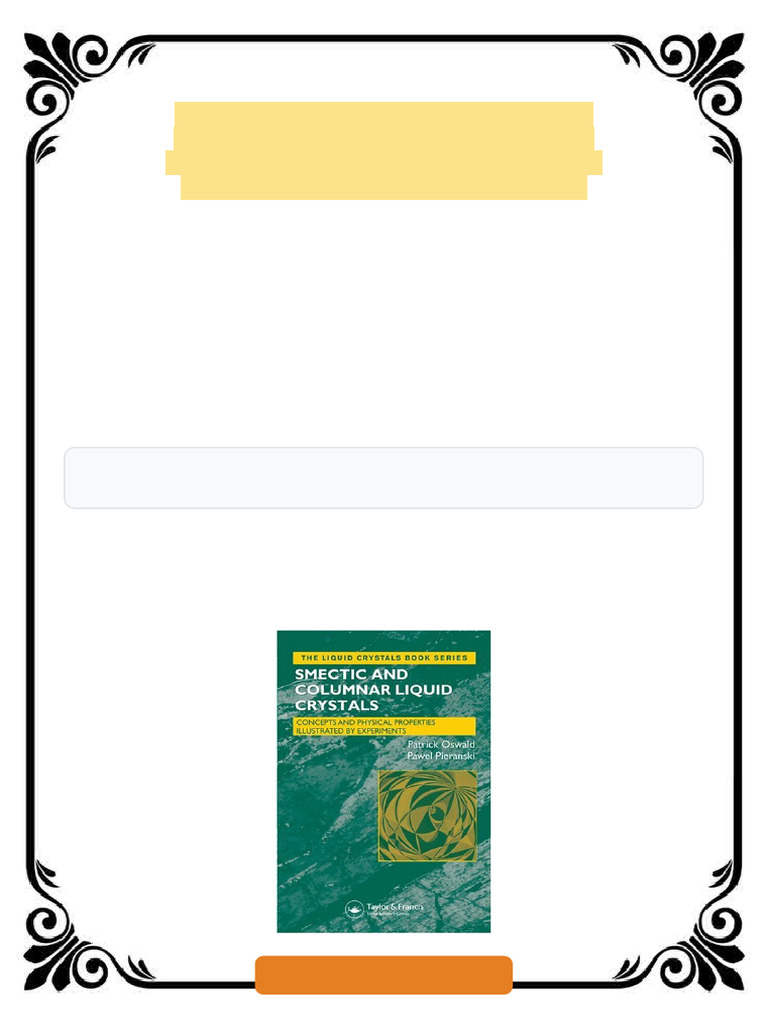Smectic and Columnar Liquid Crystals Concepts and Physical Properties ...