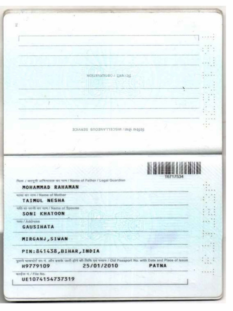 Back Passport | PDF