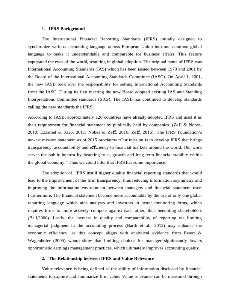 IFRS Impact on Financial Reporting Quality | PDF | International ...