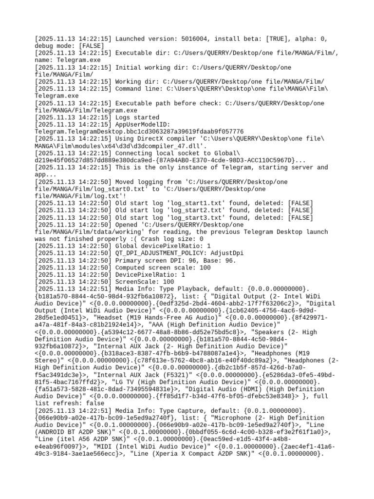 Telegram Desktop Launch Log 2025 | PDF | System Software | Operating ...