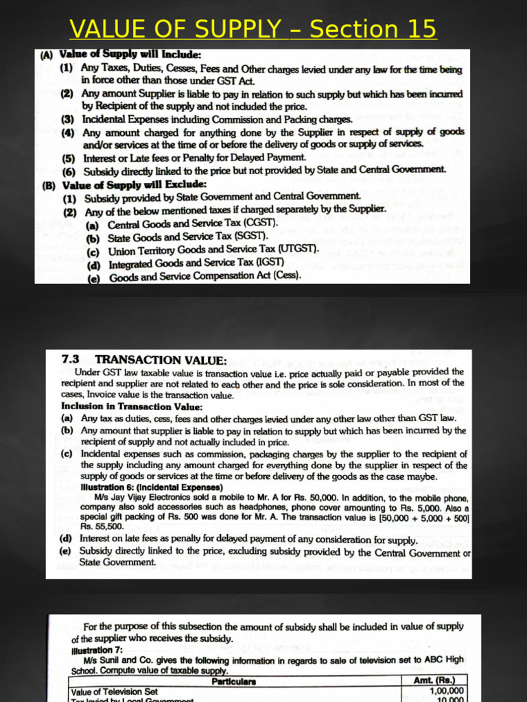 Value of Supply GST | PDF