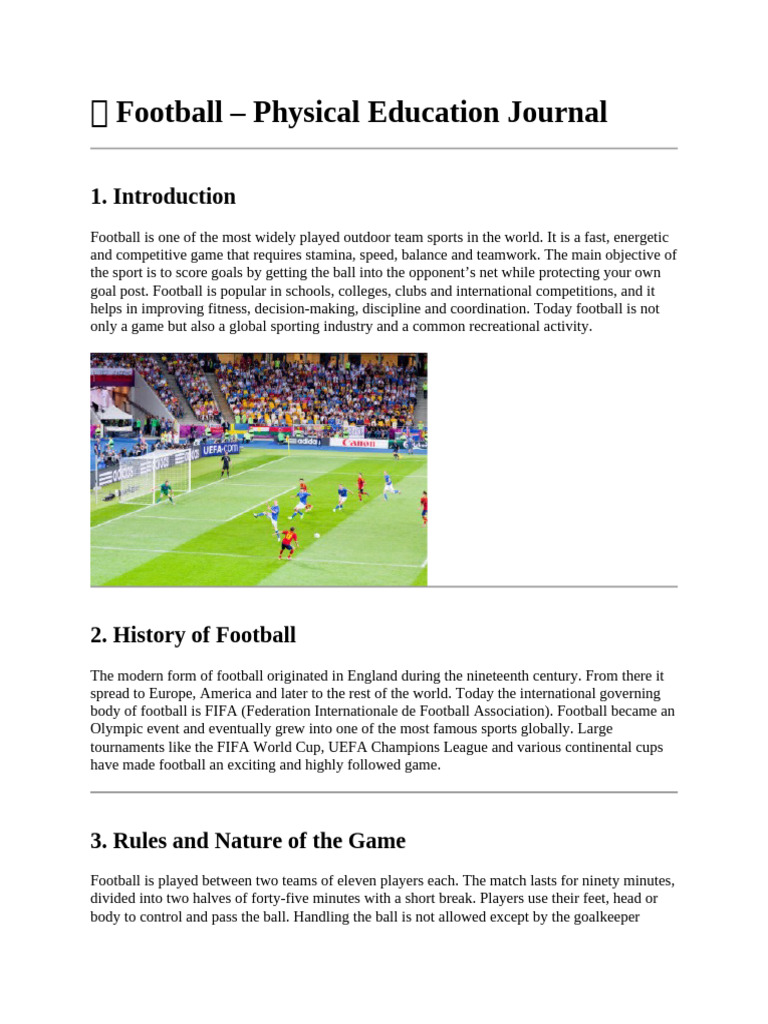 Football: History, Rules, and Benefits | PDF | Association Football ...