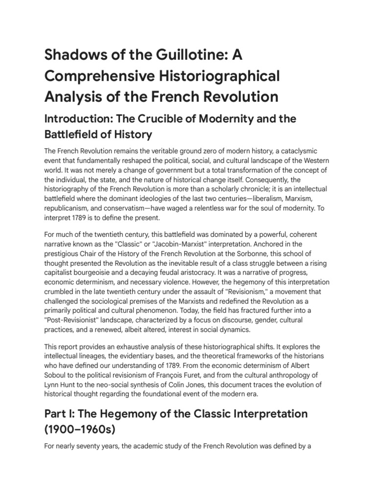French Revolution Historiography - Key Historians | PDF | Bourgeoisie ...