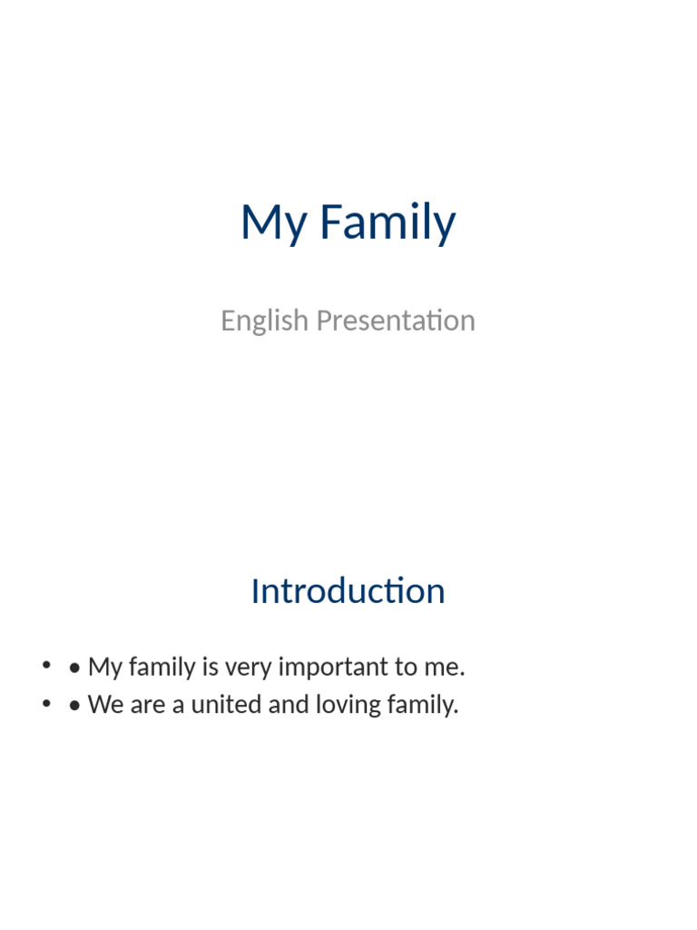 My Family Presentation | PDF