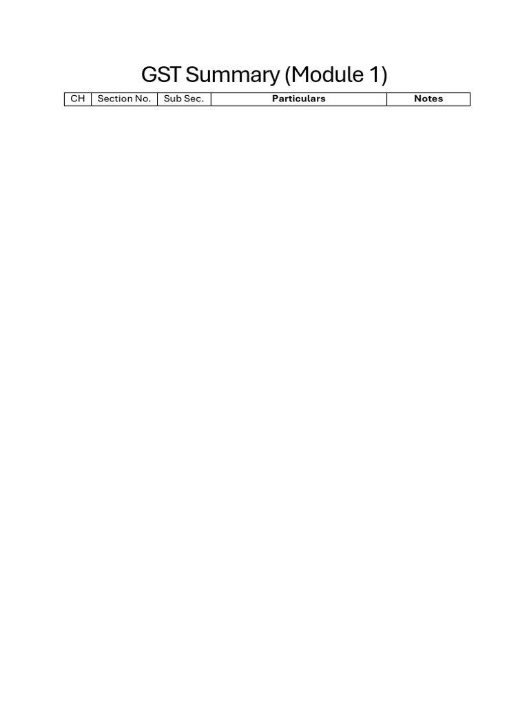 GST Notes Module 1 | PDF