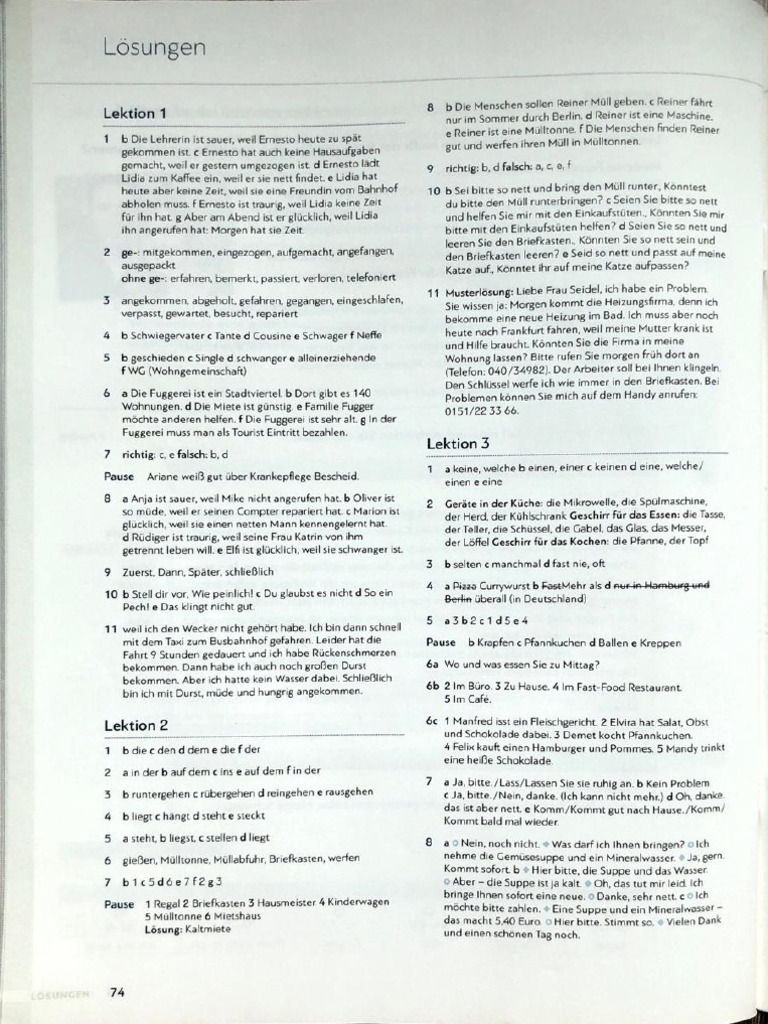 Lösung Intensivtrainer A2 Schritte Plus Neu | PDF