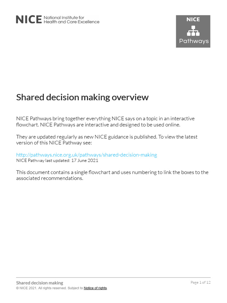 Overview of Shared Decision Making | PDF | Risk | Caregiver