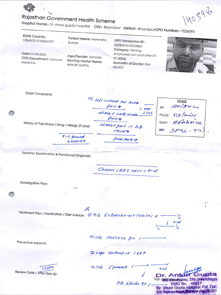 Prescription Document | PDF