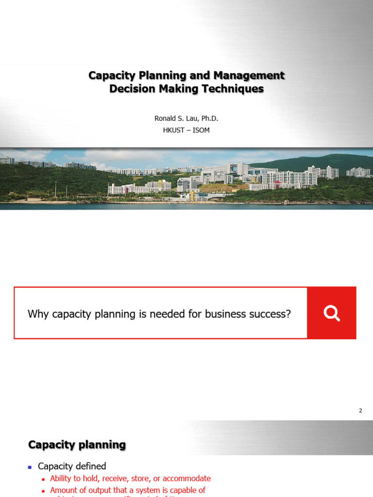 Capacity Planning Techniques for Businesses | PDF | Sensitivity ...
