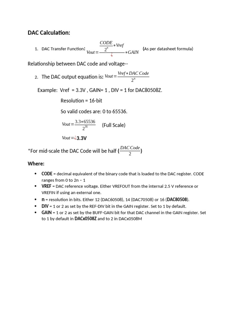 DAC Output Calculation Guide | PDF